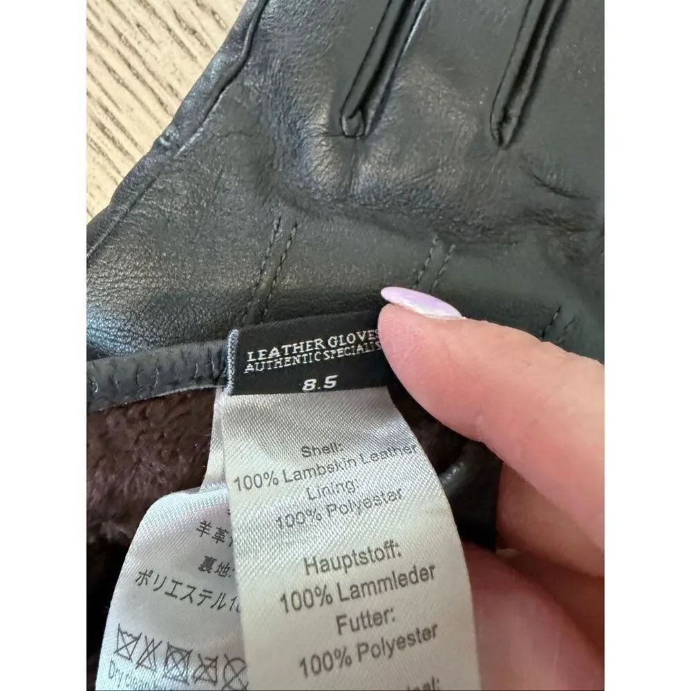 ELMA Men’s Black Lambskin Leather Winter Gloves Lined Size 8.5 Formal Driving - Picture 7 of 8